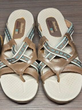 Skechers Reggae SoundStage Leather Lifestyle Sandals Women's 8 Adjustable Strap